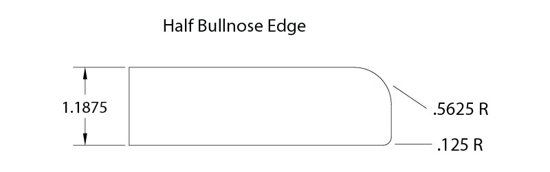 Half-Bullnosed Edge Profile for Granite Countertop, AHE Granite